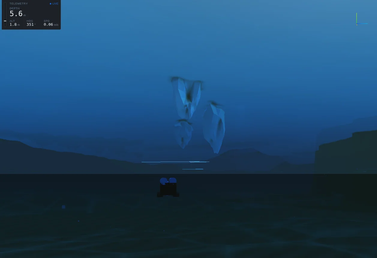 Ice / Under-Ice scene: an ice keel seen from below the canopy.